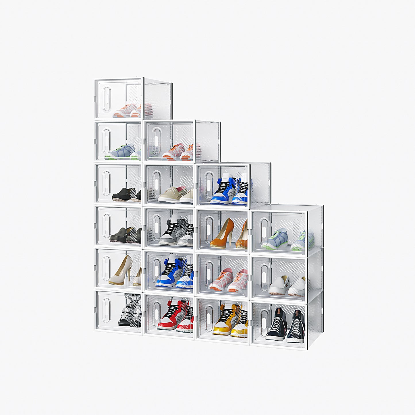 White Medium 18PCS 35x25x19cm Shoebox, Plastic, Mesh, Free Combination