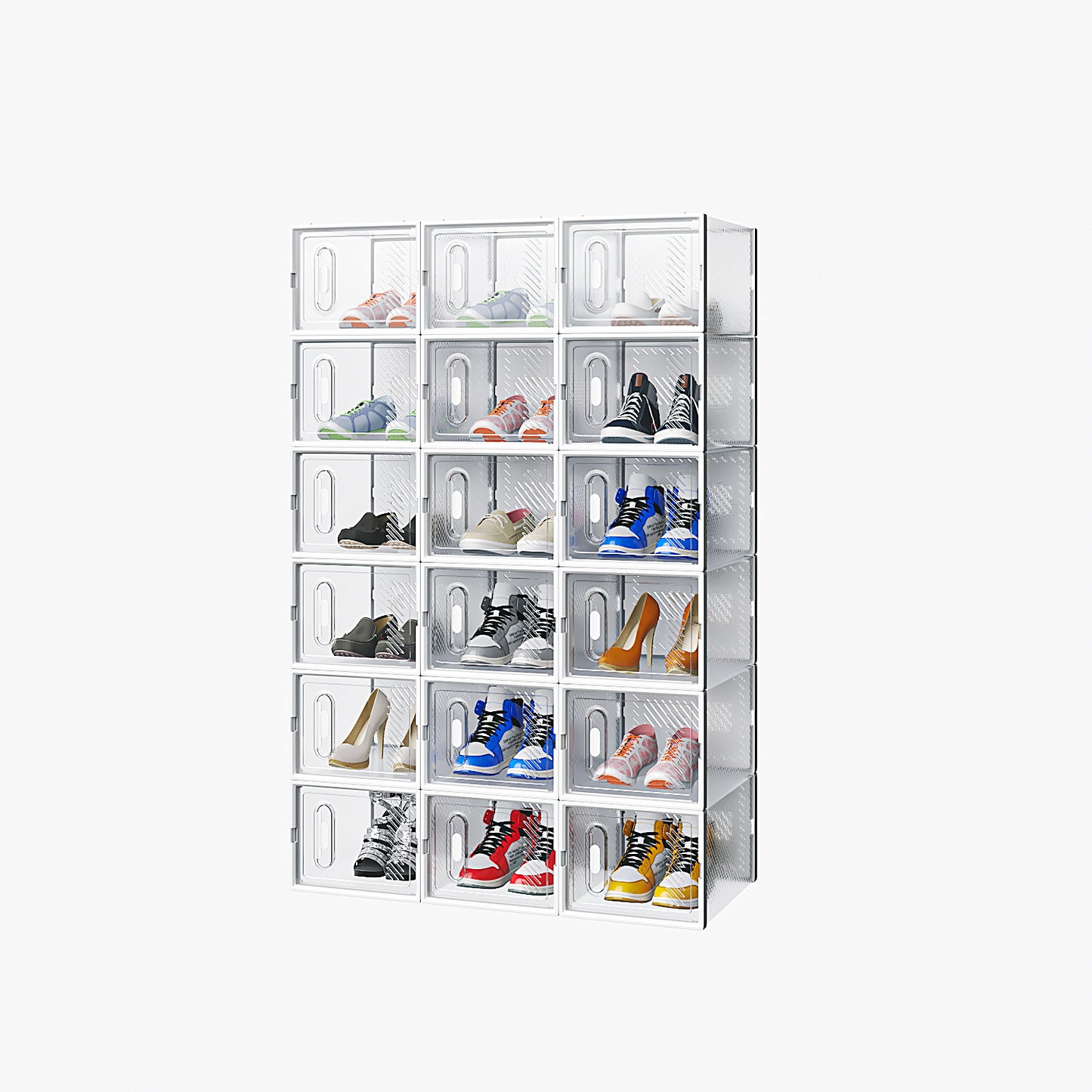 White Medium 18PCS 35x25x19cm Shoebox, Plastic, Mesh, Free Combination